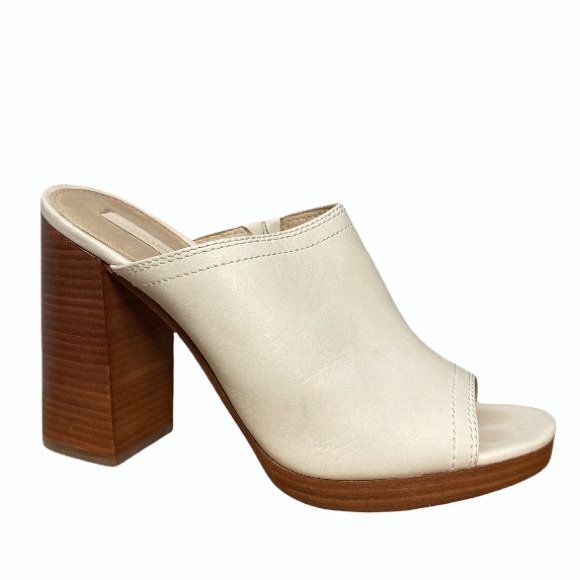 Frye Cream open toed mules with chunky heel - Picture 3 of 16